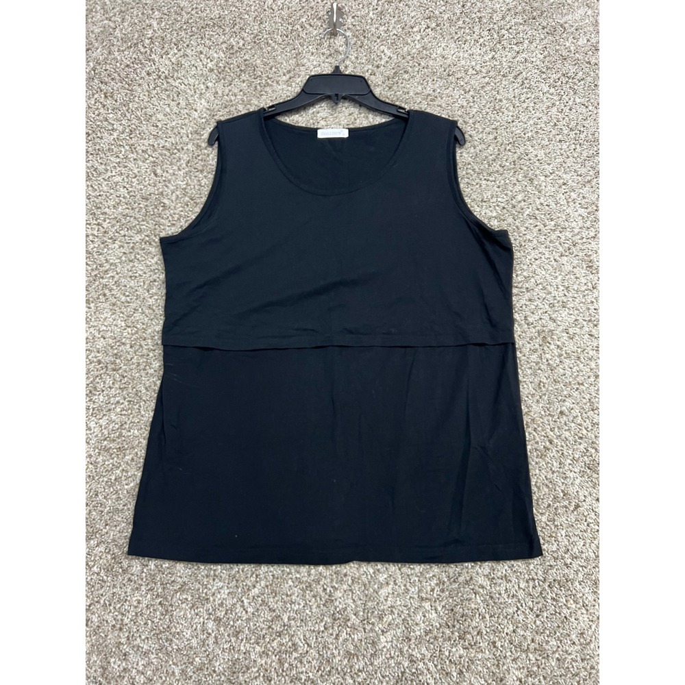 Smallshow Women XL Black Nursing Tank Top Sleeveless Maternity Breastfeeding Top